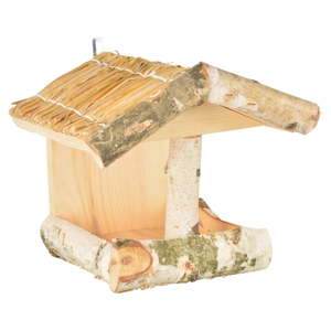 Dřevěné nástěnné krmítko pro ptáky Esschert Design, výška 24,5 cm