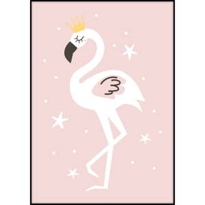 Plakát Imagioo Flamingo With Crown, 40 x 30 cm