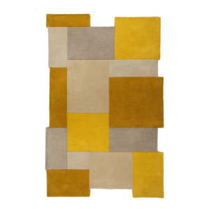 Oranžový koberec z vlny Flair Rugs Collage Ochre, 150 x 240 cm