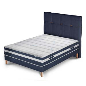 Tmavě modrá postel s matrací Stella Cadente Maison Venus, 160 x 200  cm