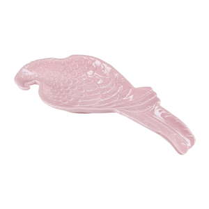 Růžový talířek ve tvaru papouška Miss Étoile, 24,3 x 9,4 cm