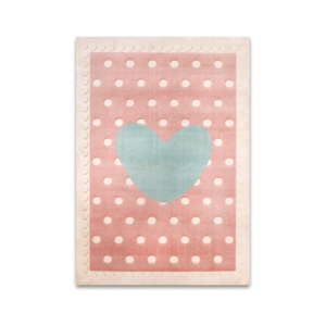 Dětský růžovo-modrý koberec Heart, 133 x 190 cm