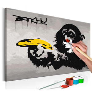 DIY set na tvorbu vlastního obrazu na plátně Artgeist Banksy Street Art, 60 x 40 cm