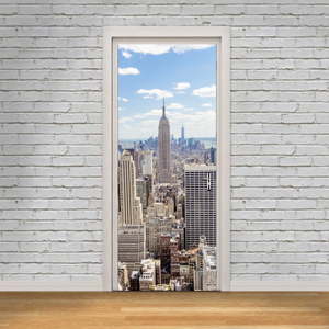 Adhezivní samolepka na dveře Ambiance New York View, 83 x 204 cm
