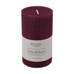 Vínově červená svíčka Rustic candles by Ego dekor Rust, doba hoření 38 h