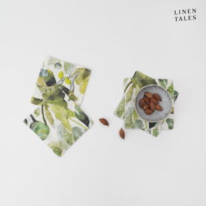Zelené látkové podtácky v sadě 4 ks Lotus – Linen Tales