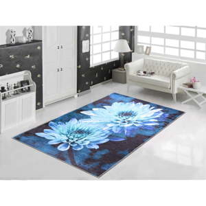 Odolný koberec Vitaus Blue Flowers, 80 x 150 cm