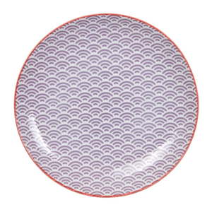 Fialový porcelánový talíř Tokyo Design Studio Wave, ⌀ 25,7 cm