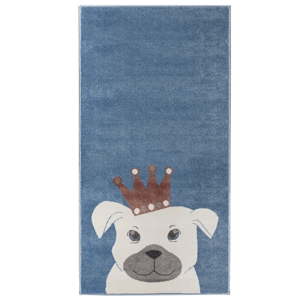 Tmavě modrý koberec s motivem psa KICOTI Dog, 160 x 230 cm
