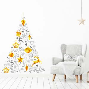 Vánoční samolepka ve tvaru stromečku Ambiance, 85 x 60 cm