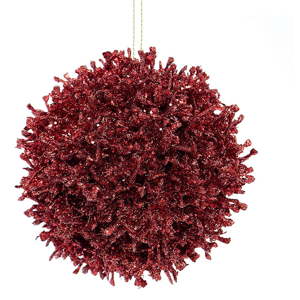 Sada 6 vínově červených plastových vánočních ozdob DecoKing Coral