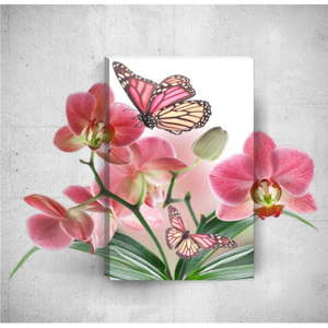 Nástěnný 3D obraz Mosticx Butterflies With Flowers, 40 x 60 cm