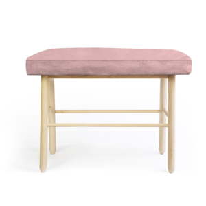 Stolička z borovicového dřeva s růžovým sametovým potahem Velvet Atelier