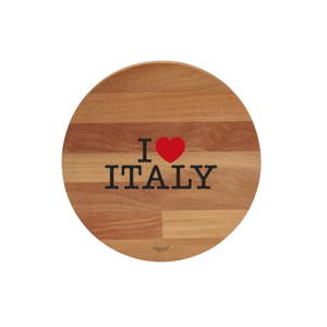 Prkénko z bukového dřeva Bisetti I Love Italy, ø 30 cm