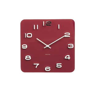 Červené hodiny Karlsson Vintage, 35 x 35 cm