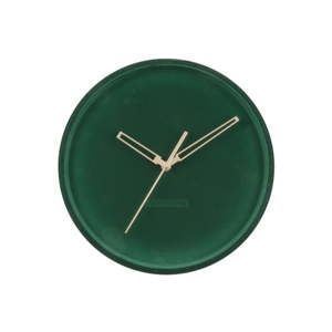 Tmavě zelené sametové nástěnné hodiny Karlsson Lush, ø 30 cm