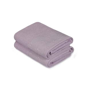 Sada 2 fialových ručníků z čisté bavlny Grande, 50 x 90 cm