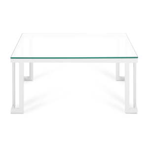 Bílý skleněný venkovní stůl v bílém rámu Calme Jardin Cannes, 60 x 90 cm