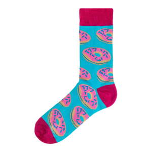 Dámské modro-růžové ponožky Funky Steps Donuts, velikost 35 - 39