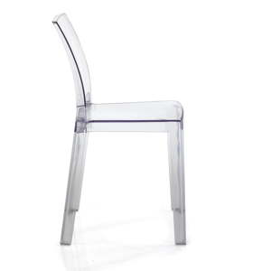 Sada 2 transparentních plastových jídelních židlí vhodných do exteriéru Tomasucci Mia