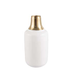 Bílá váza s detailem ve zlaté barvě PT LIVING Shine, výška 33 cm