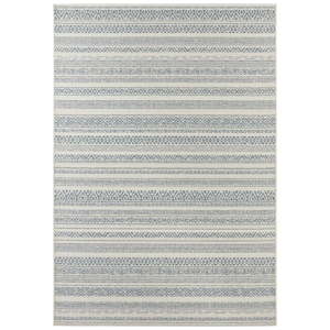 Světle krémovo-modrý koberec vhodný i na ven Elle Decor Bloom Torcy, 80 x 150 cm
