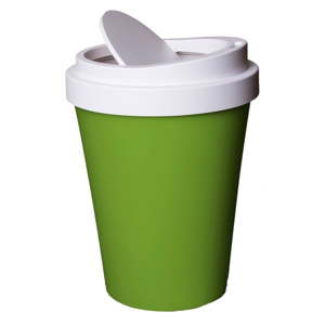 Zeleno-bílý odpadková koš Qualy&CO Coffee Bin