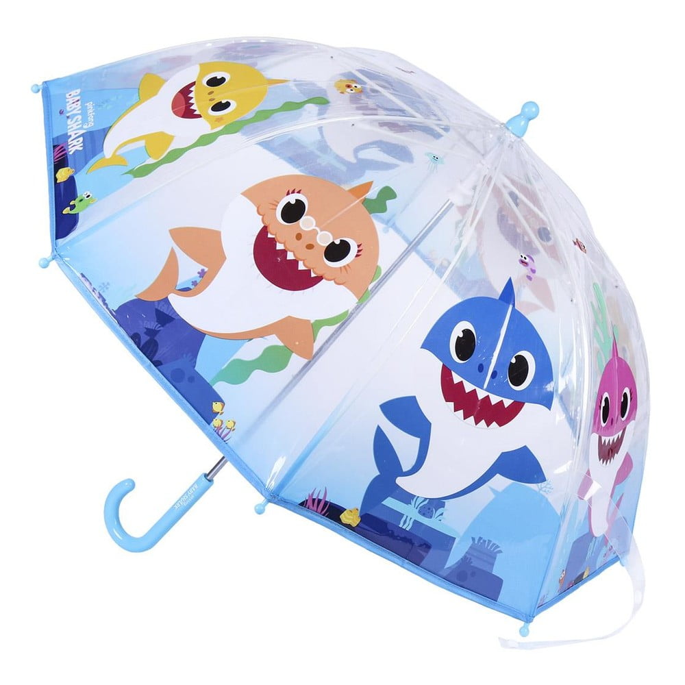 Transparentní dětský deštník Ambiance Baby Shark, ⌀ 71 cm