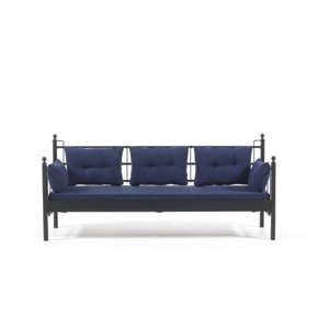 Tmavě modrá třímístná venkovní sedačka Lalas DKS, 76 x 209 cm