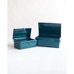 Sada 2 tmavě modrých úložných boxů Surdic Trunks