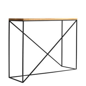 Konzolový stolek s černou konstrukcí a deskou v dekoru dubového dřeva Custom Form Memo, délka 100 cm