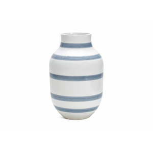 Světle modro-bílá kameninová váza Kähler Design Omaggio, výška 30,5 cm