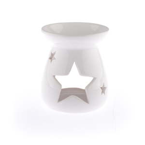 Bílá keramická aromalampa s motivem hvězdy Dakls