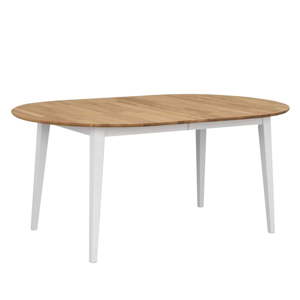 Oválný dubový rozkládací jídelní stůl s bílými nohami Rowico Mimi, 170 x 105 cm