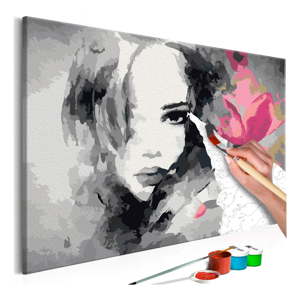 DIY set na tvorbu vlastního obrazu na plátně Artgeist Pink Flower, 60 x 40 cm