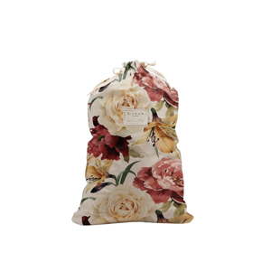 Látkový vak na prádlo s příměsí lnu Linen Couture Bag Roses, výška 75 cm