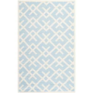 Světle modrý vlněný koberec Safavieh Marion, 274 x 182 cm