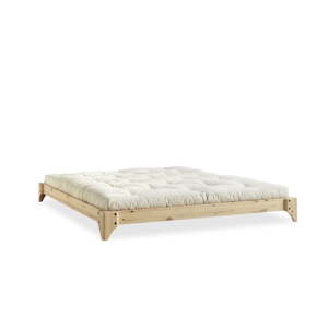 Dvoulůžková postel z borovicového dřeva s matrací Karup Design Elan Double Latex Natural/Natural, 140 x 200 cm