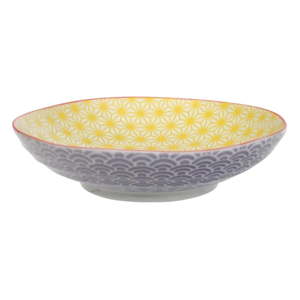 Fialovo-žlutý porcelánový talíř na těstoviny Tokyo Design Studio Star/Wave