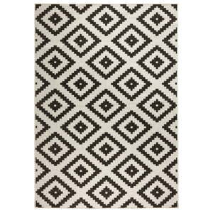 Černo-krémový venkovní koberec Bougari Malta, 120 x 170 cm