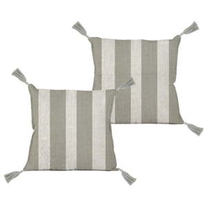 Polštář Linen Couture Borlas Grey Stripes, 45 x 45 cm