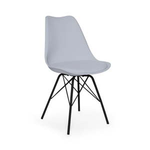 Šedá židle s černým podnožím z kovu loomi.design Eco