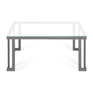 Bílý skleněný venkovní stůl v šedém rámu Calme Jardin Cannes, 60 x 90 cm