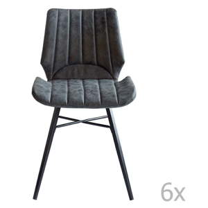 Sada 6 šedých jídelních židlí RGE Odin