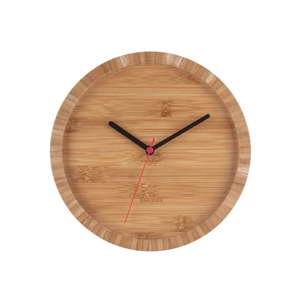 Hnědé nástěnné bambusové hodiny Karlsson Tom, ⌀ 26 cm
