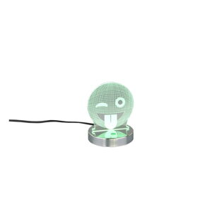 LED stolní lampa v leskle stříbrné barvě (výška 15 cm) Smiley – Trio