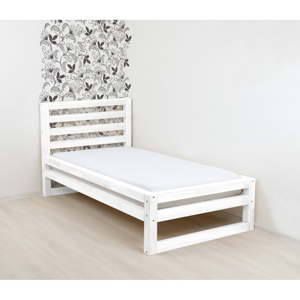 Bílá dřevěná jednolůžková postel Benlemi DeLuxe, 200 x 90 cm