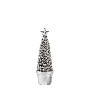 Dekorativní vánoční stromek ve stříbrné barvě KJ Collection Festive, výška 19 cm