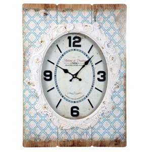 Světle modré nástěnné hodiny Mauro Ferretti Shabby Dream, 42 x 58 cm