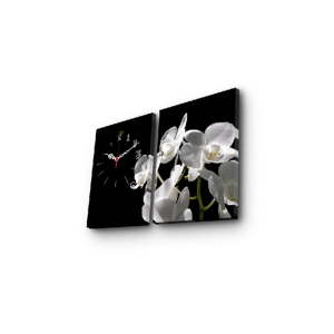 Dekorativní nástěnné hodiny Květy, 64 x 40 cm